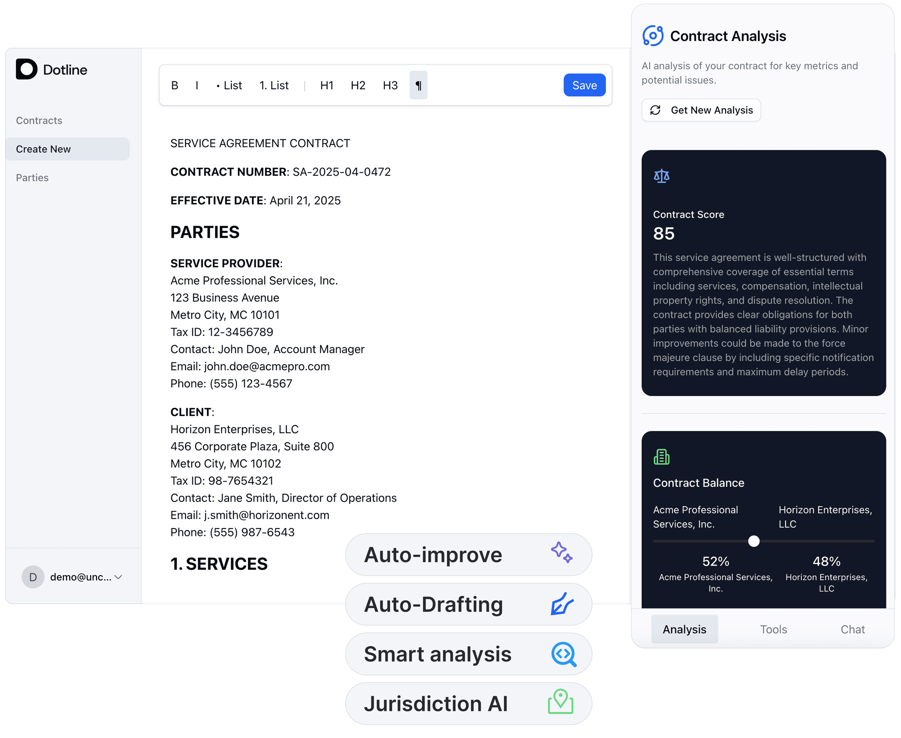 Dotline application screenshot
